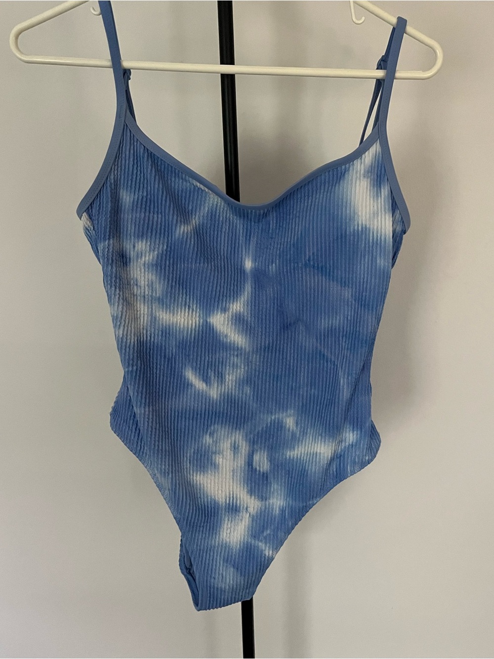 aerie Light Blue Ribbed One-Piece Swimsuit